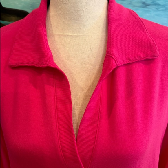 NWT T by Talbots Johnny Collar Terry Dress Size L Pink - Picture 4 of 8